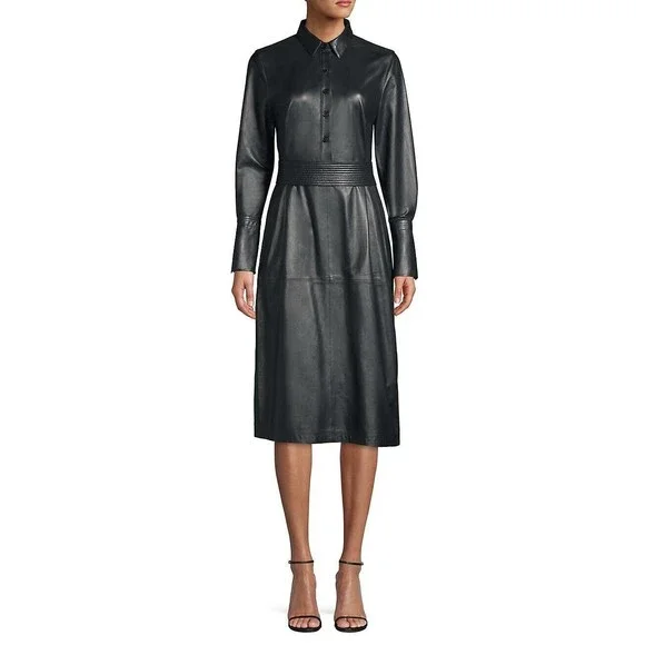 chinese dress ladies Juliette Leather Sleeveless Long Dress - Noir Perforated Leather Maxi Dress main image 0